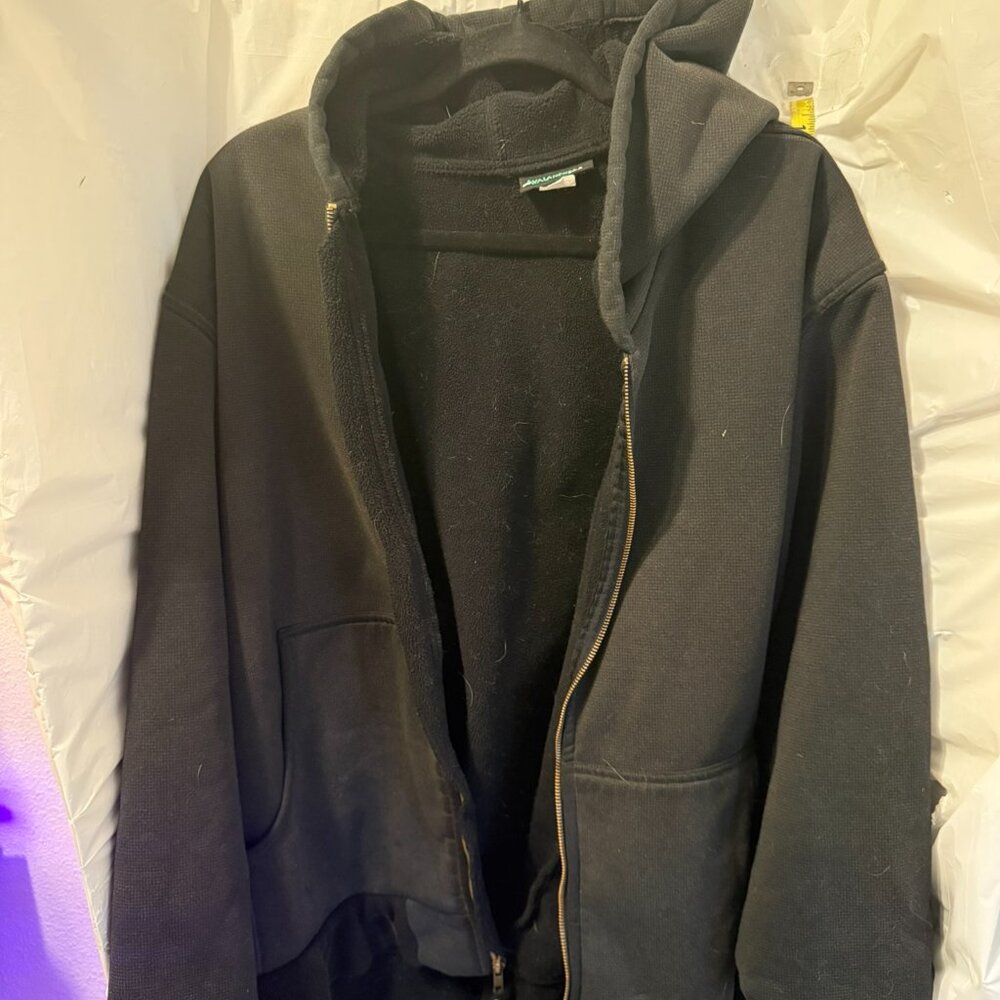 Avalanche Wear Sherpa Lined Hoodie Black Zip Up Jacket Mens XL - Picture 3 of 3